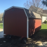 Shed needed to be moved over to fit trailer next to it